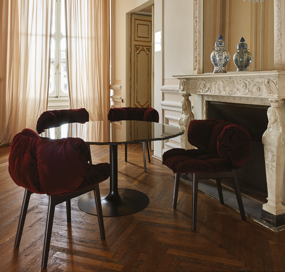 Sengfelder Edra - Stuhl Blue Velvet