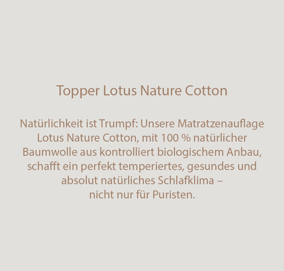 Sengfelder Schramm - Topper Lotus Nature Cotton